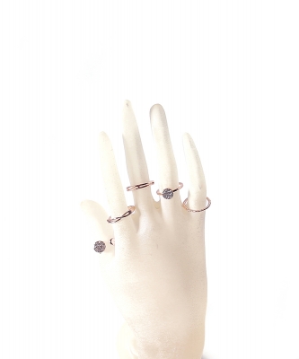 5 Pieces Asssorted Fashionable Ring Set RZ320004 ROSEGOLD